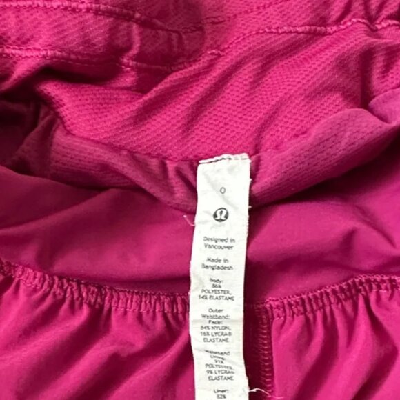 Lululemon Fast Free Shorts Magenta 0 3" inseam - Picture 2 of 3